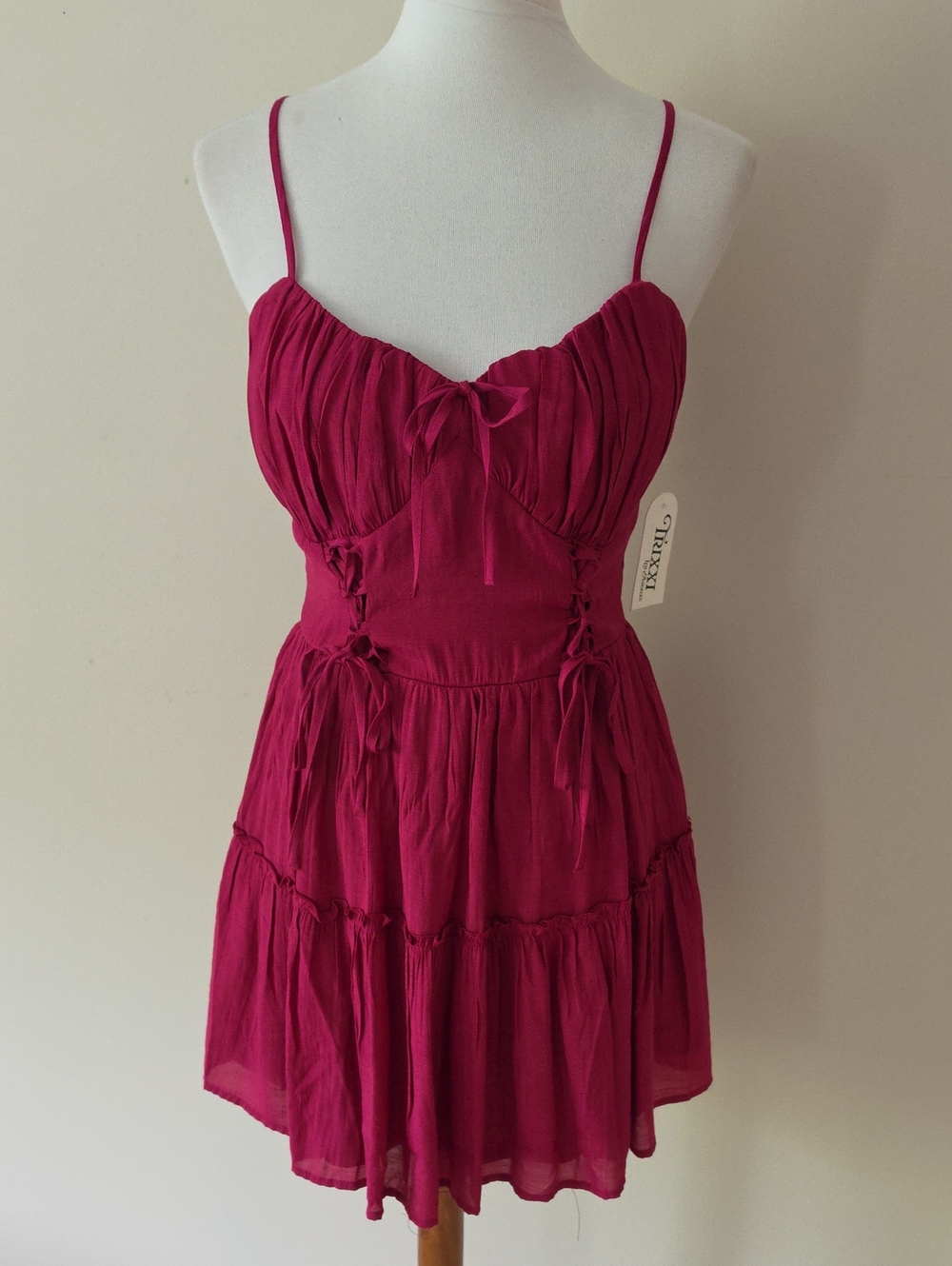 Truxxi Los Angeles Magenta Spaghetti-Strap Sundress - Brand New
